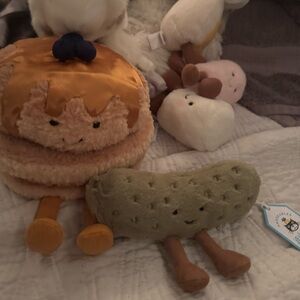 Jellycat Pancake and Pickle Plush Set - Orange and Green